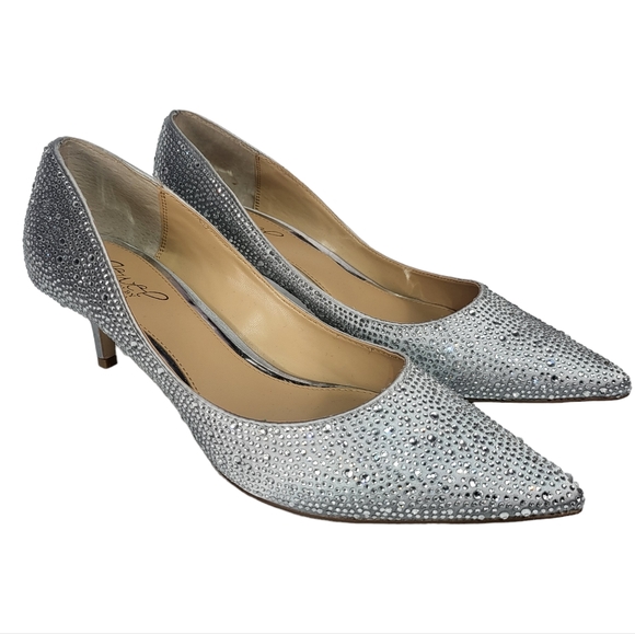 Jewel by Badgley Mischka Frenchie Evening Pumps Silver 9 - Picture 6 of 8